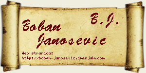 Boban Janošević vizit kartica